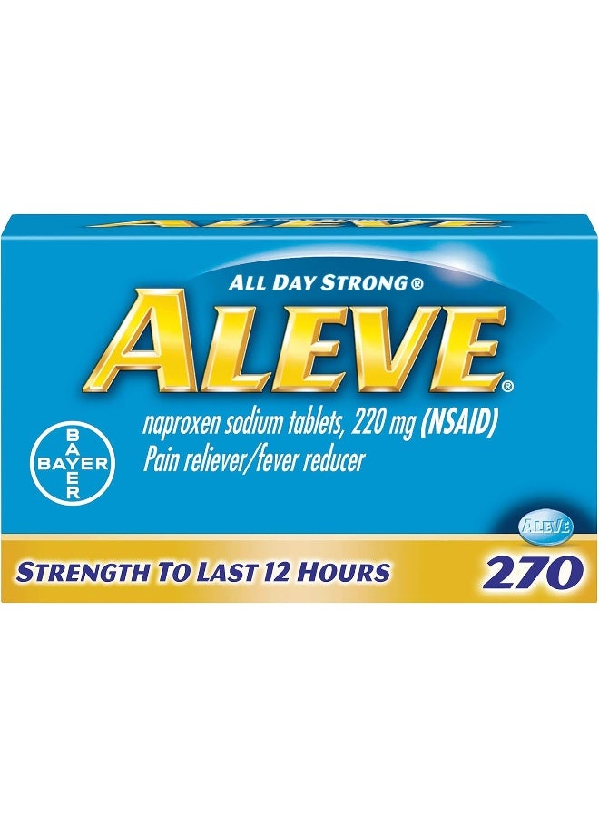 Aleve Caplets, Naproxen Sodium 220 mg (NSAID), Pain Reliever/Fever Reducer, 1 Orthopedic Surgeon Recommended, 270 Count - Image 1